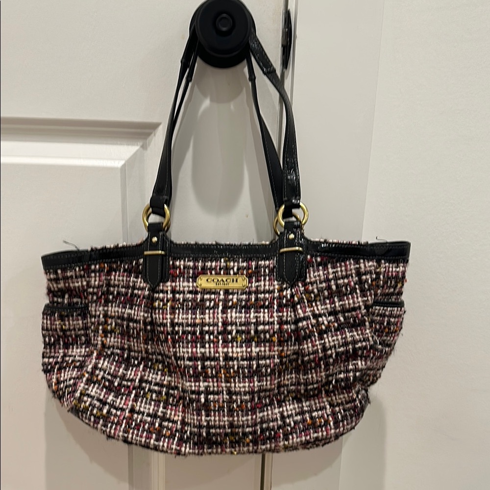 Coach Multicolor Tweed Tote Bag